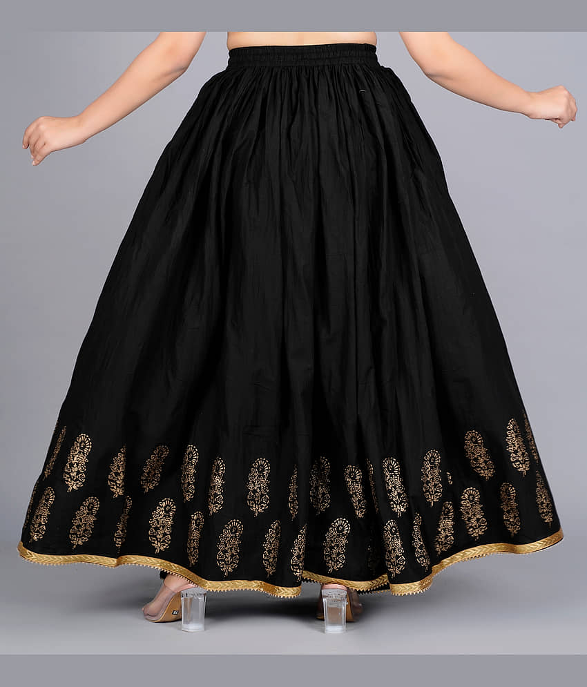 FABRR - Black Cotton Women's A-Line Skirt ( Pack of 1 ) view 2