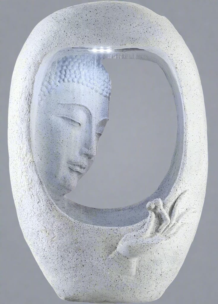 Face Shower Buddha Resin Fountain | Serene Home Decor | KridhaDecor view 2