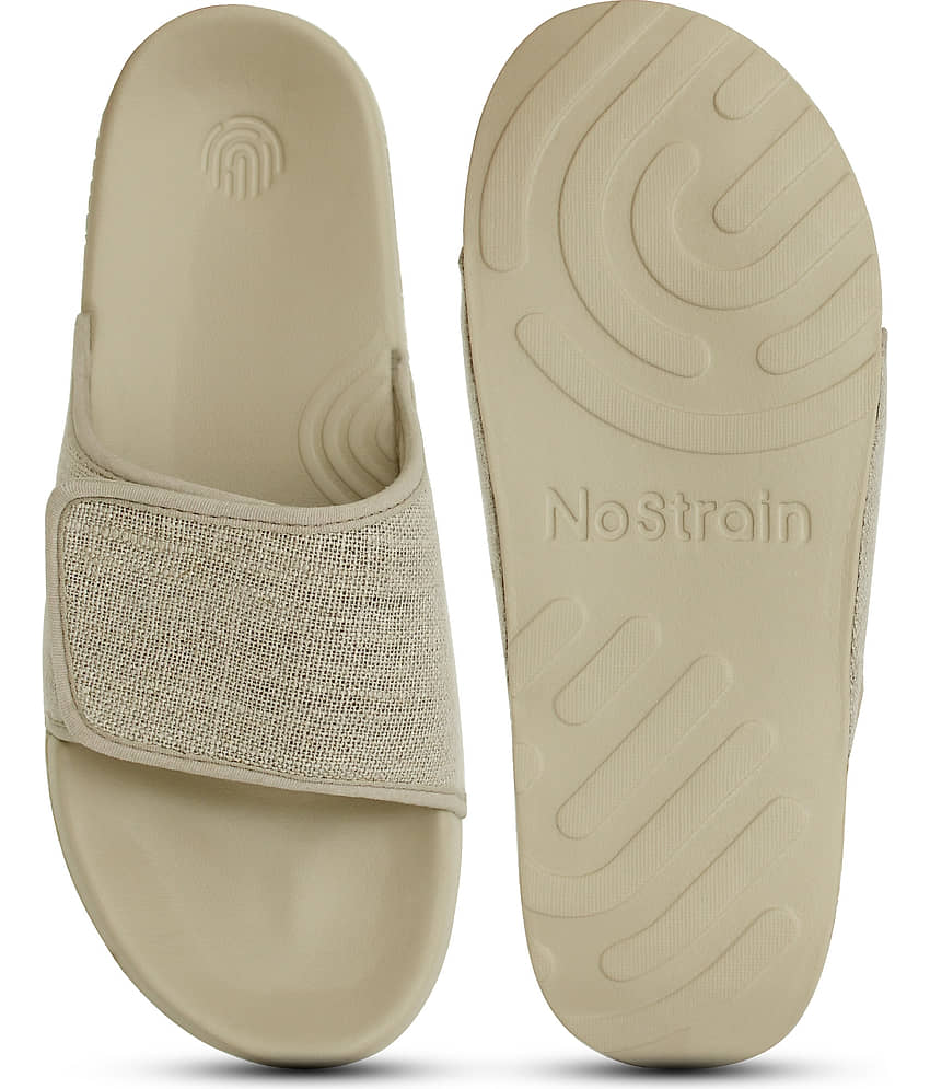 NoStrain Beige Men's Slide Flip Flop view 2