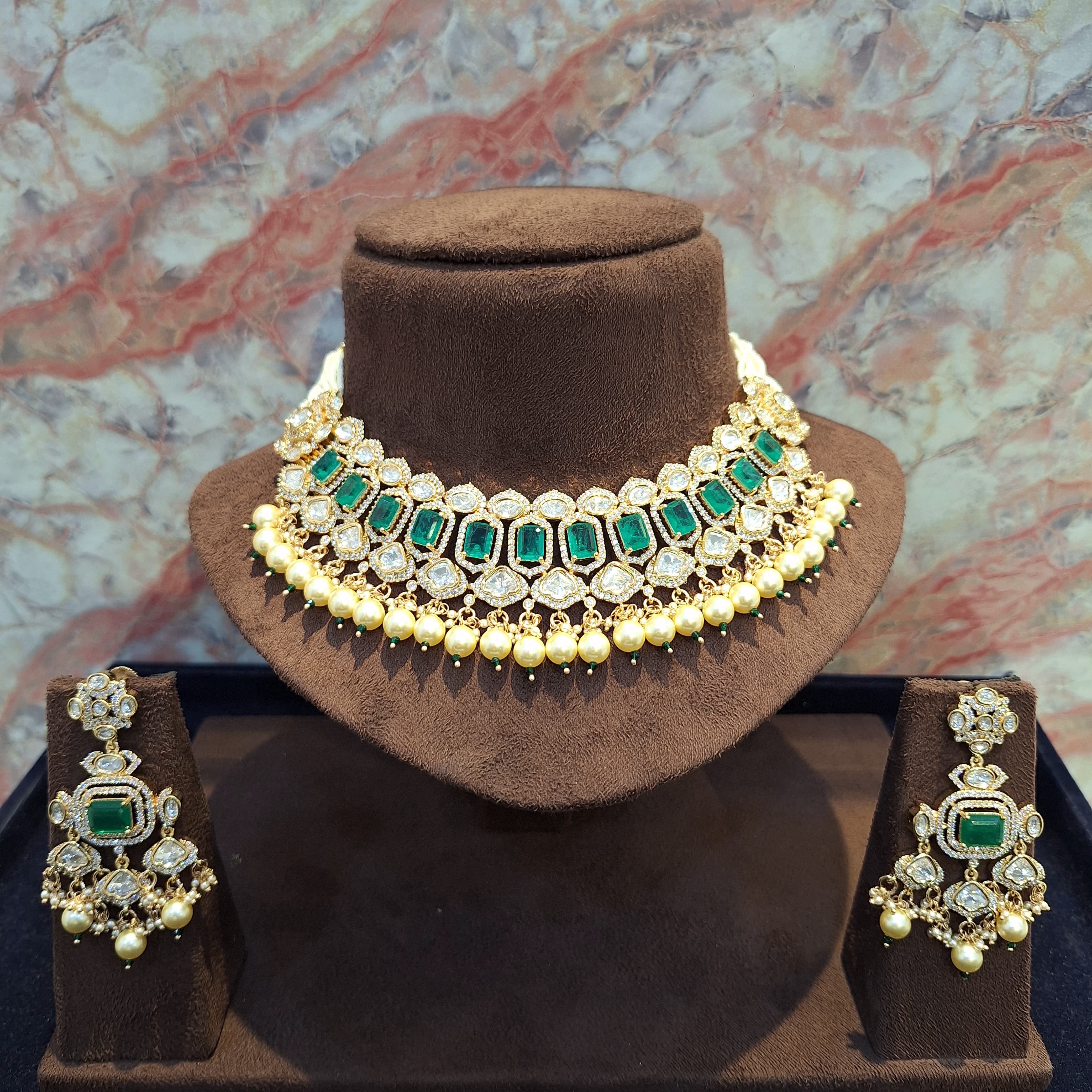 Oliveira Pearl Choker Set - The Royal Bride By Dia Art Jewels view 2
