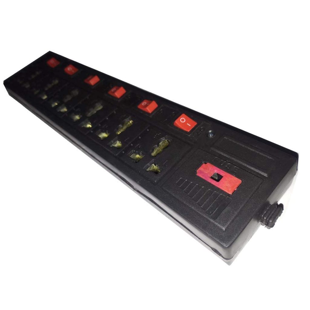 DAYBETTER® Extension Board with 6 Socket 6 Switches, Universal Cord Heavy Duty Copper and LED Indicator, Multi Plug High (2 Meter) Tar-B3 view 2