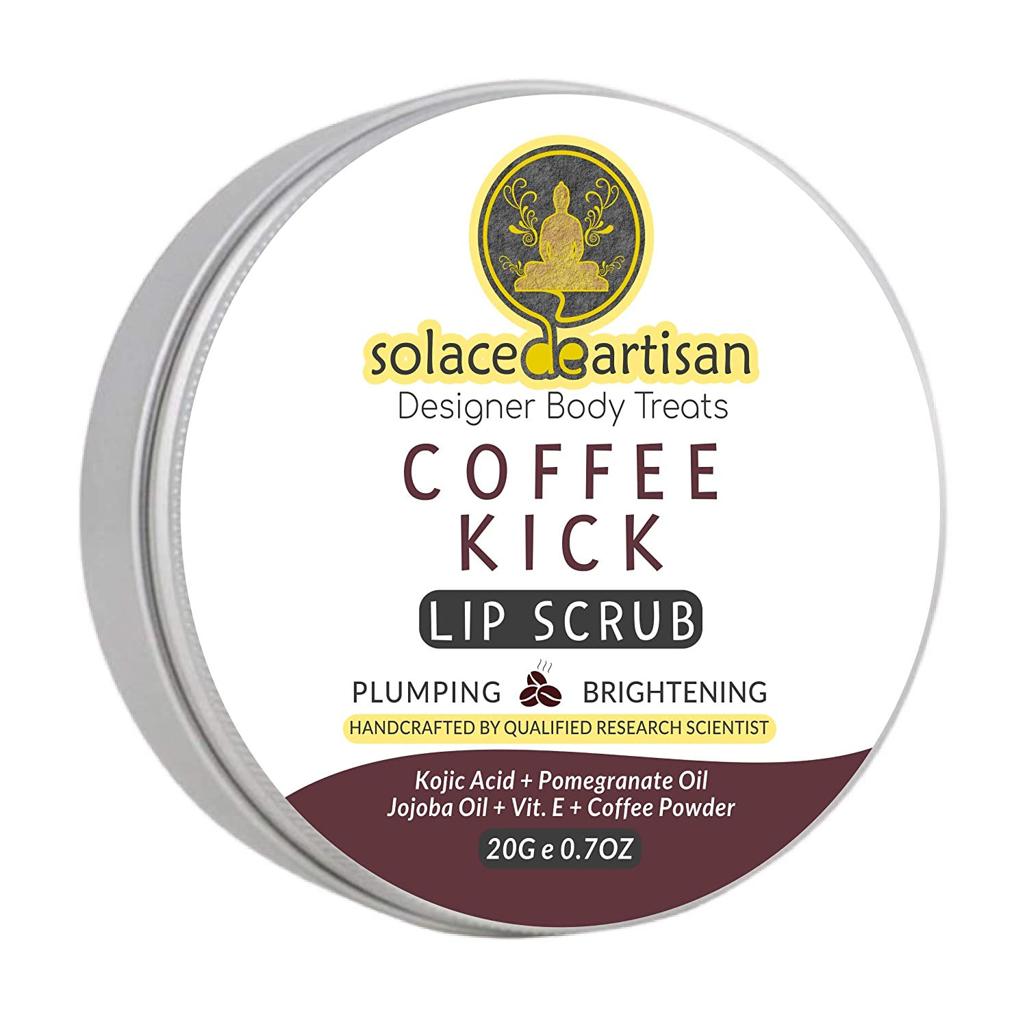 SolaceDeArtisan Coffee Kick Plumping & Brightening Lip Scrub, 20 gm