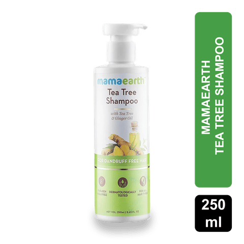 Mamaearth Tea Tree Shampoo Ginger Oil, For Dandruff Free Hair, Paraben & Sls, 250 ml Bottle view 2