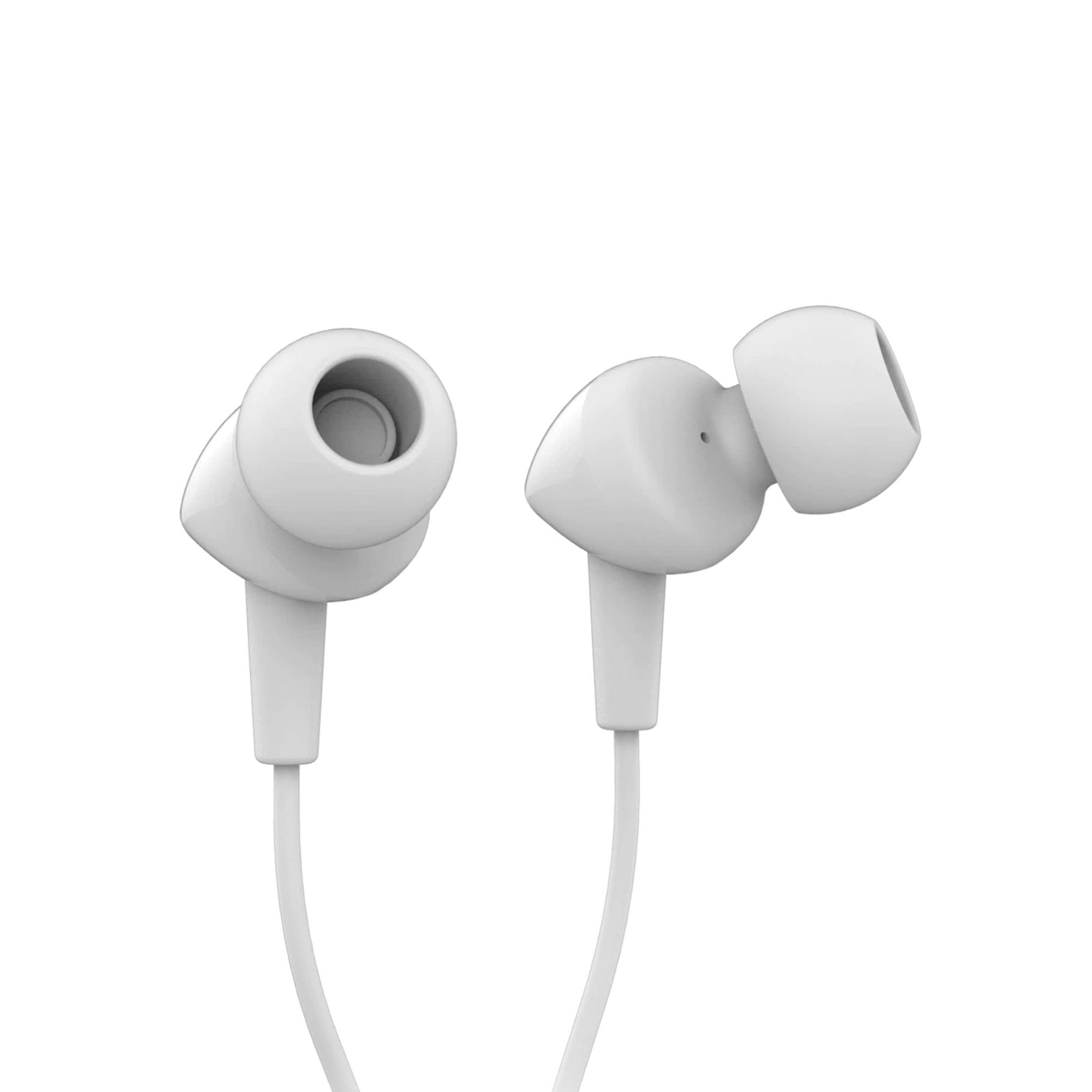 JBL C100SI Wired In Ear Headphones with Mic, JBL Pure Bass Sound, One Button Multi-function Remote, Premium Metallic Finish, Angled Buds for Comfort fit (White) view 2