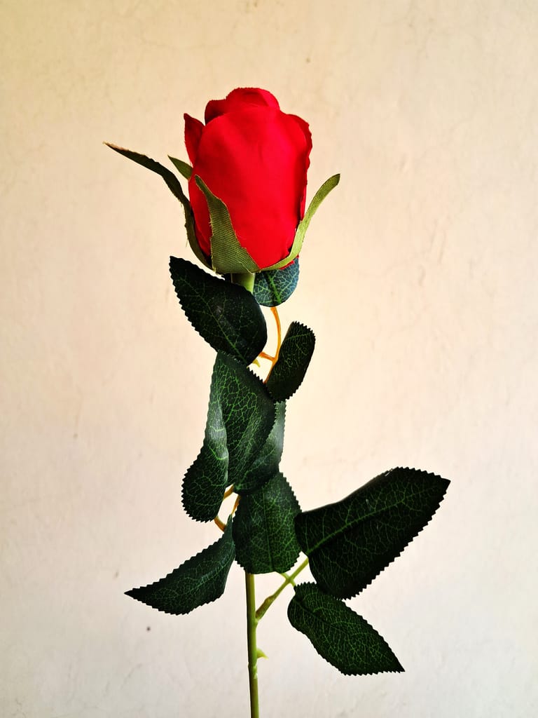 Beautiful Red Rose Artificial Flower with Leaves for Valentine Gift and Decor view 2