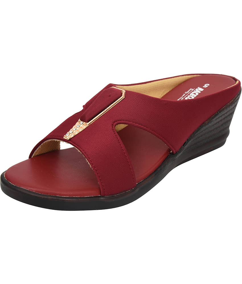 Racecourse - Maroon Women's Slip On Heels view 2