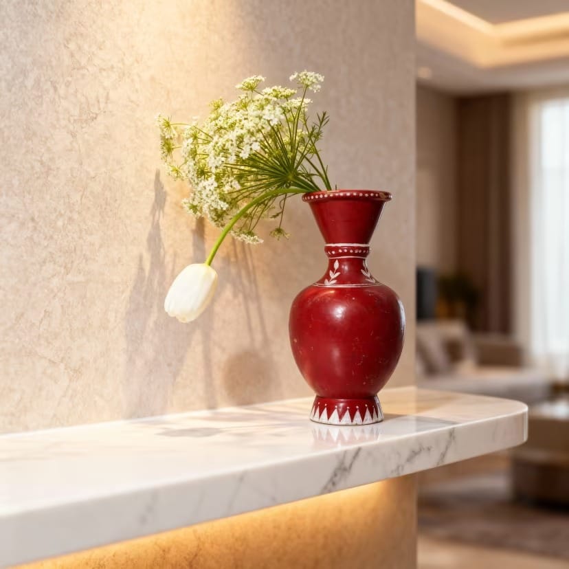 Red Decorative Vase view 2