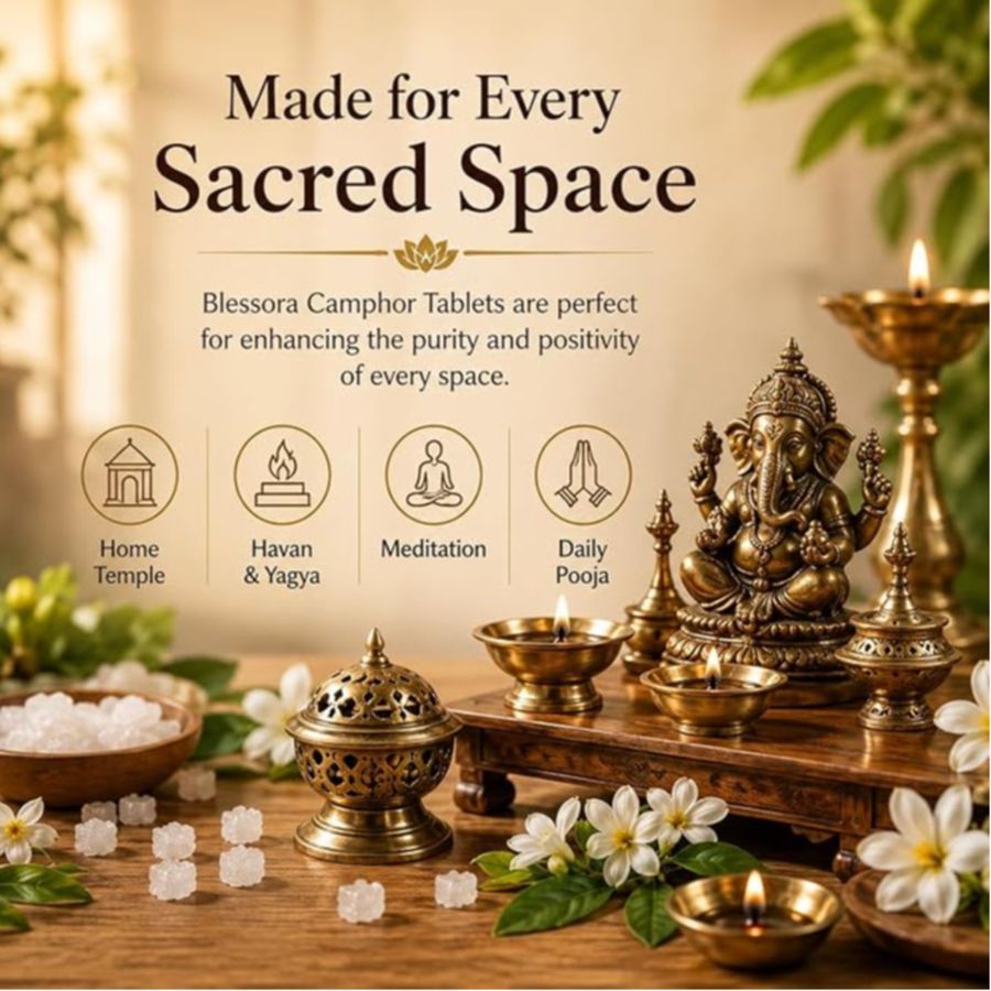 Camphor Tablets - 100% Pure Organic Kapoor for Pooja Hawan Meditation Aromatherapy & Home Fragrance view 2