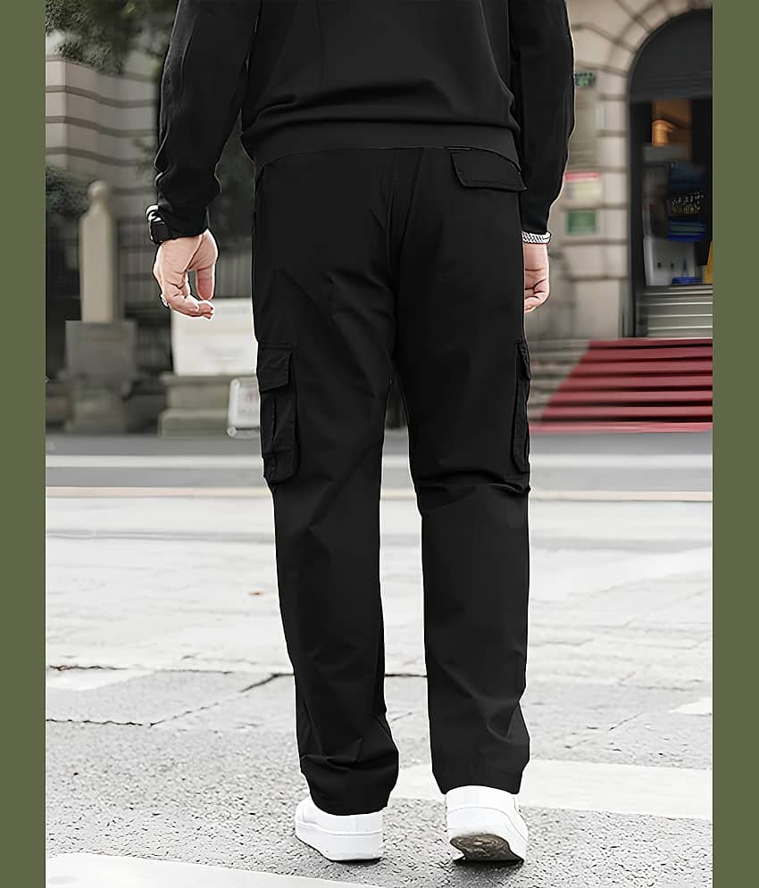 Reoutlook Regular Flat Men's Cargos - Black ( Pack of 1 ) view 2