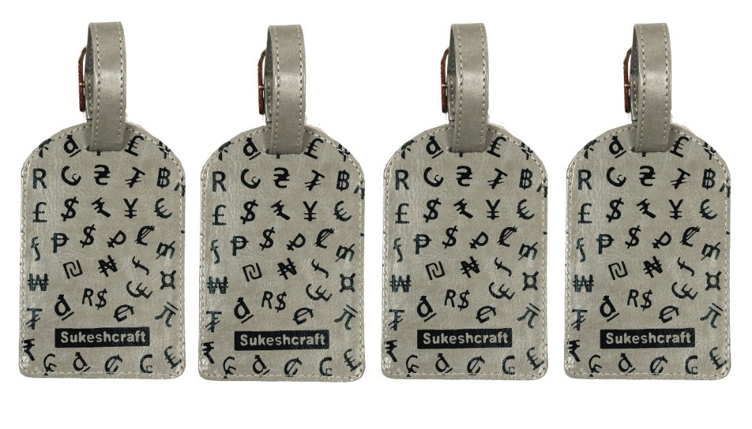 Sukeshcraft Luggage Tags Suitcase Tag Travel Bag Labels 4 Pcs. (Grey) view 2