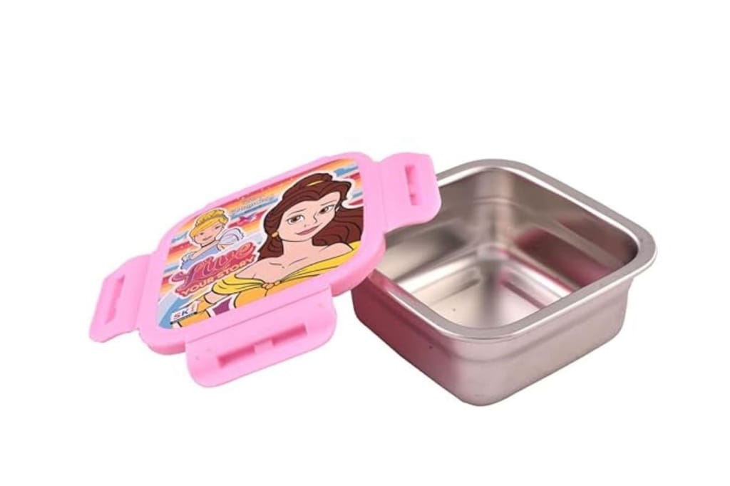 UNMEE Stainless Steel Carnival Princess Printed Lunch Box 400ml Set of 1pcs, Ideal for Kids | Home |School | College|Picnic|Boys| Girls| Men| Leak Proof|Multipurpose| Gifting|Special Occasion