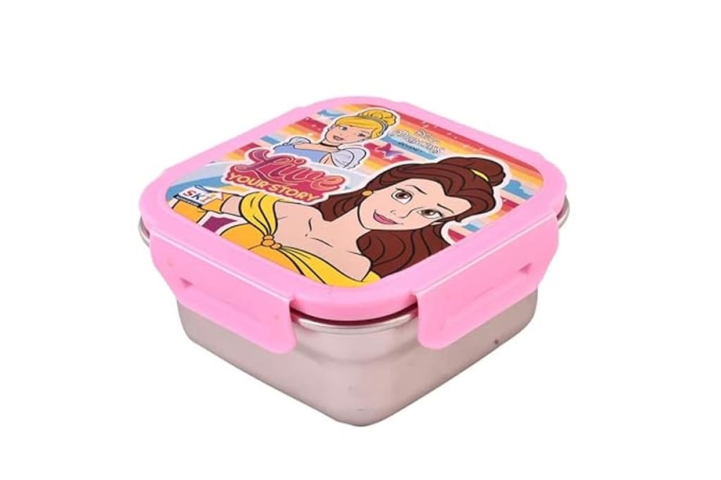 UNMEE Stainless Steel Carnival Princess Printed Lunch Box 400ml Set of 1pcs, Ideal for Kids | Home |School | College|Picnic|Boys| Girls| Men| Leak Proof|Multipurpose| Gifting|Special Occasion view 2
