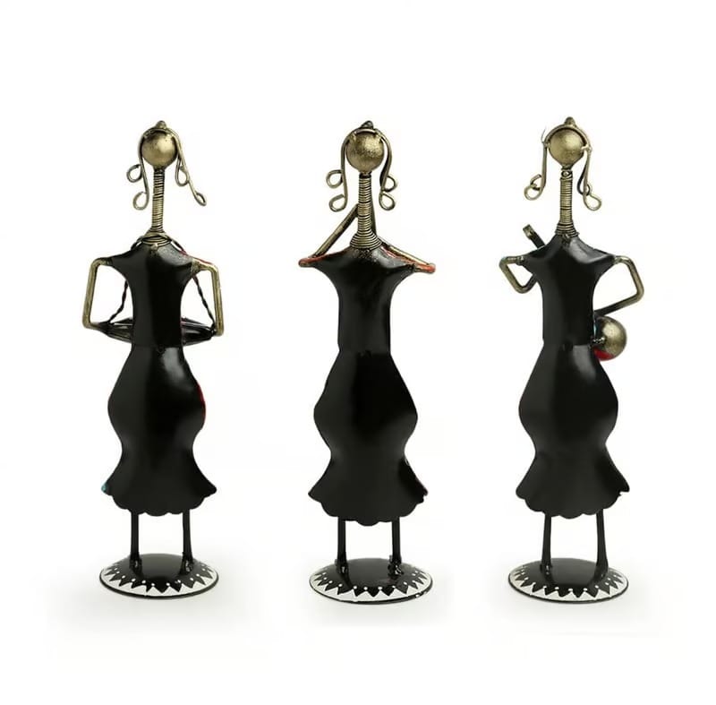 MOHD YASIN - Iron Metal SARDAR Lady Musicians (Set of 3) Table DÉCOR & Home Decor view 2