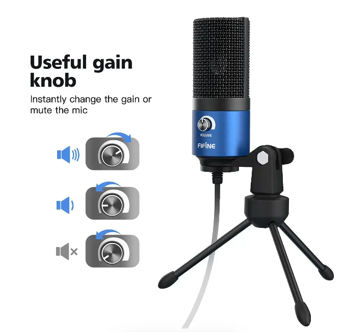 (Refurbished) Fifine K669L - USB Microphone Condenser (Blue) view 2