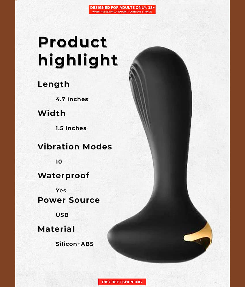Premium Body Safe Silicone Anal Plug and 10 Vibration Modes for Men and Women view 2