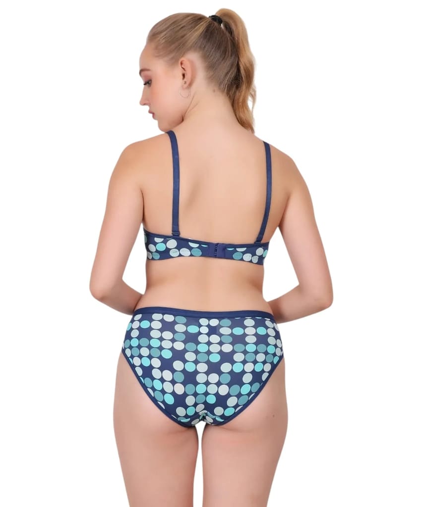 Luv Mystery Women’s Deep Cut Plunge Bra & Panty Set | Lightly Padded Polka Dot Lingerie Set | Adjustable Straps Sexy Bikini Set for Women view 2