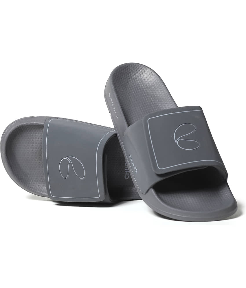CHUPPS Dark Grey Men's Slide Flip Flop view 2