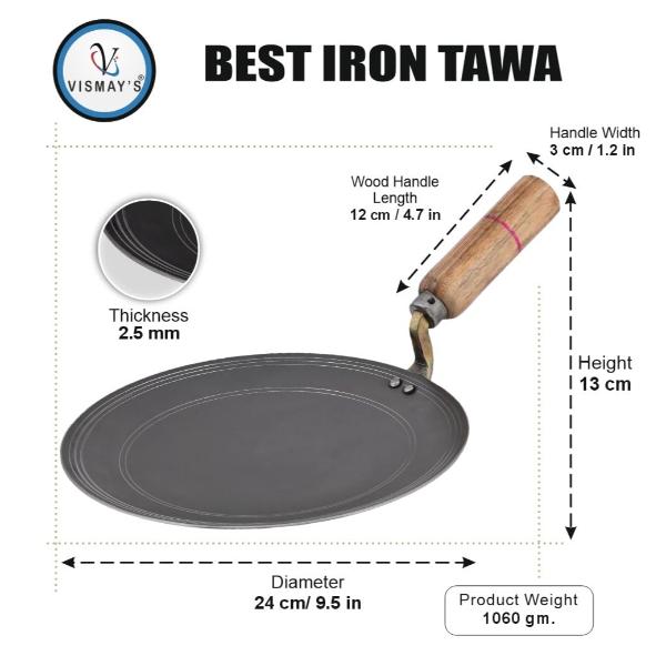 VISMAY'S Pure Iron Tawa-10 inch view 2