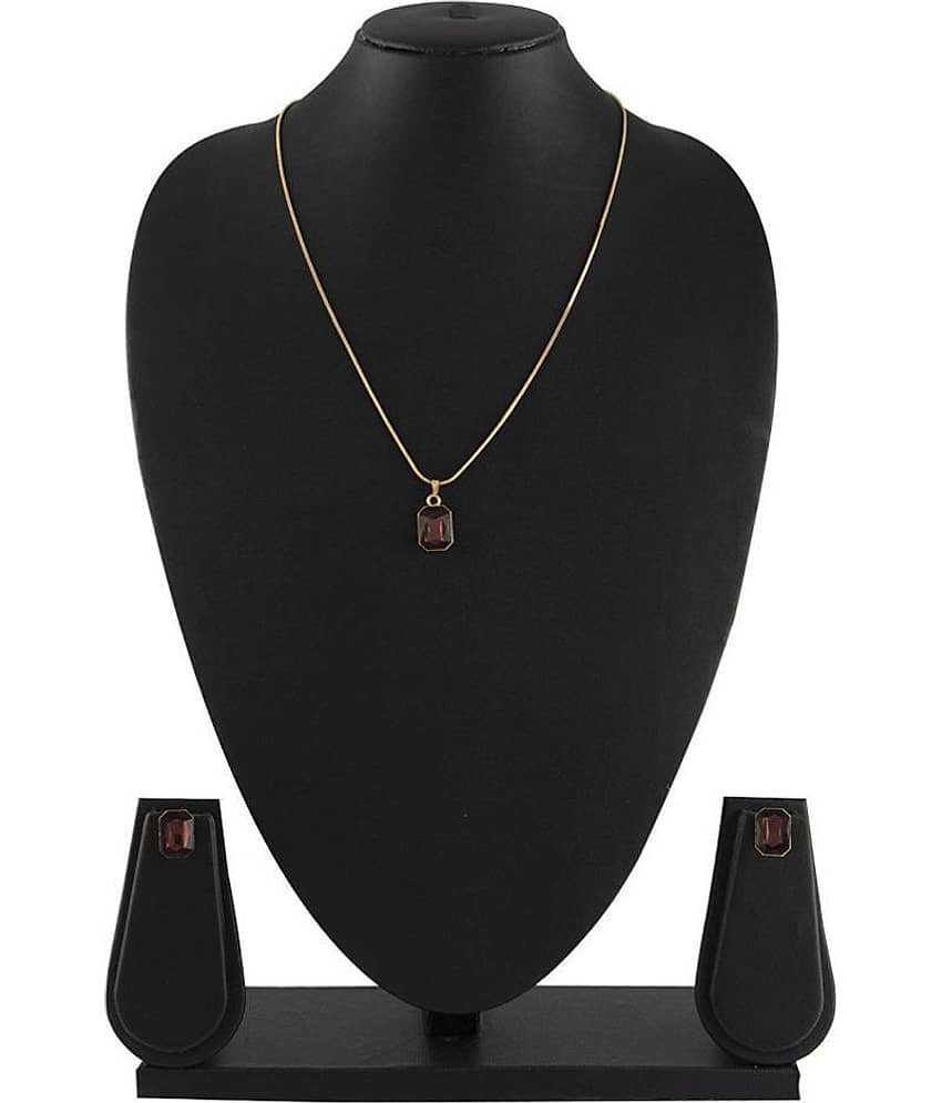 JFL Crystal Pendant with Chain and Earrings Set for Women & Girls view 2