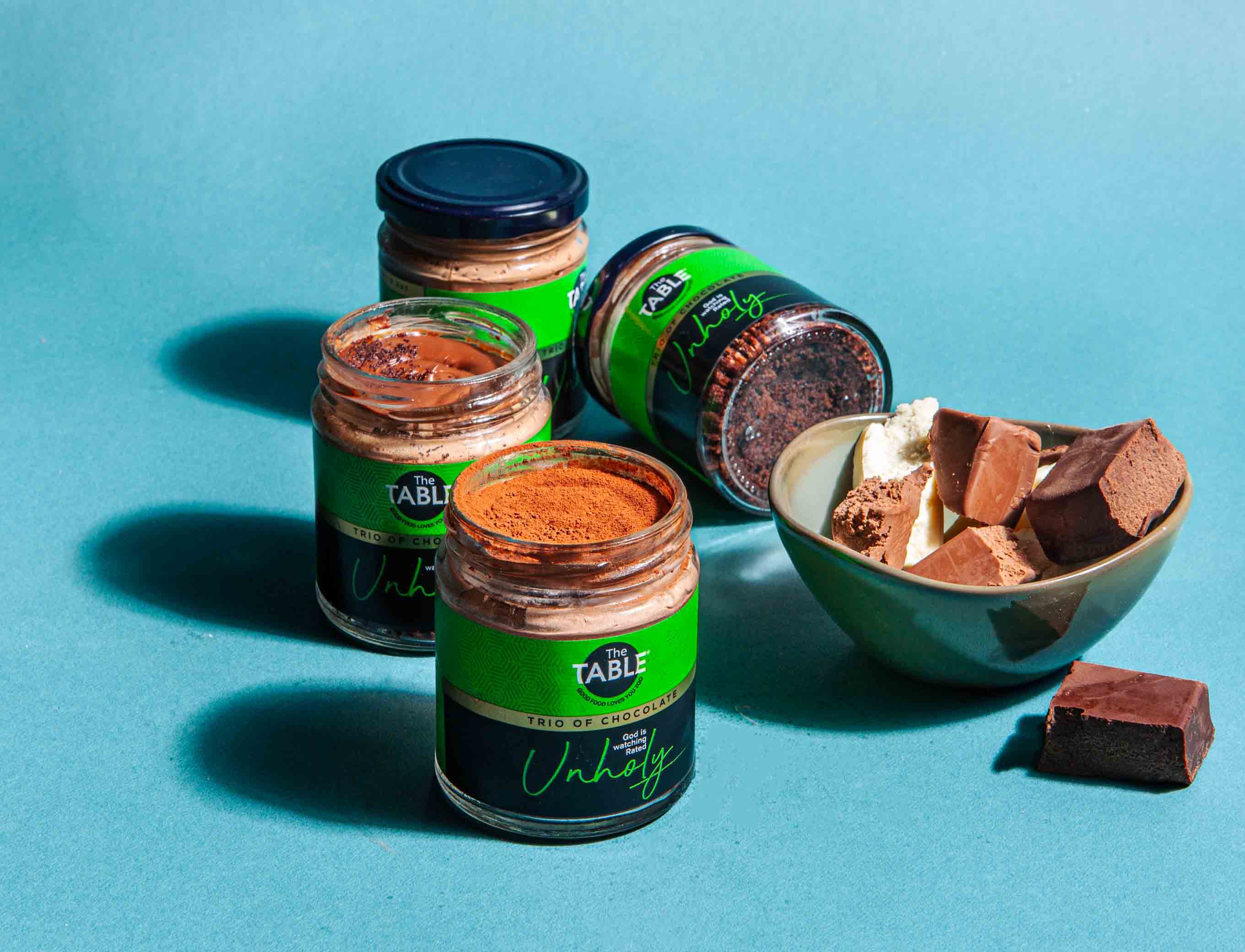 Trio of chocolate jar