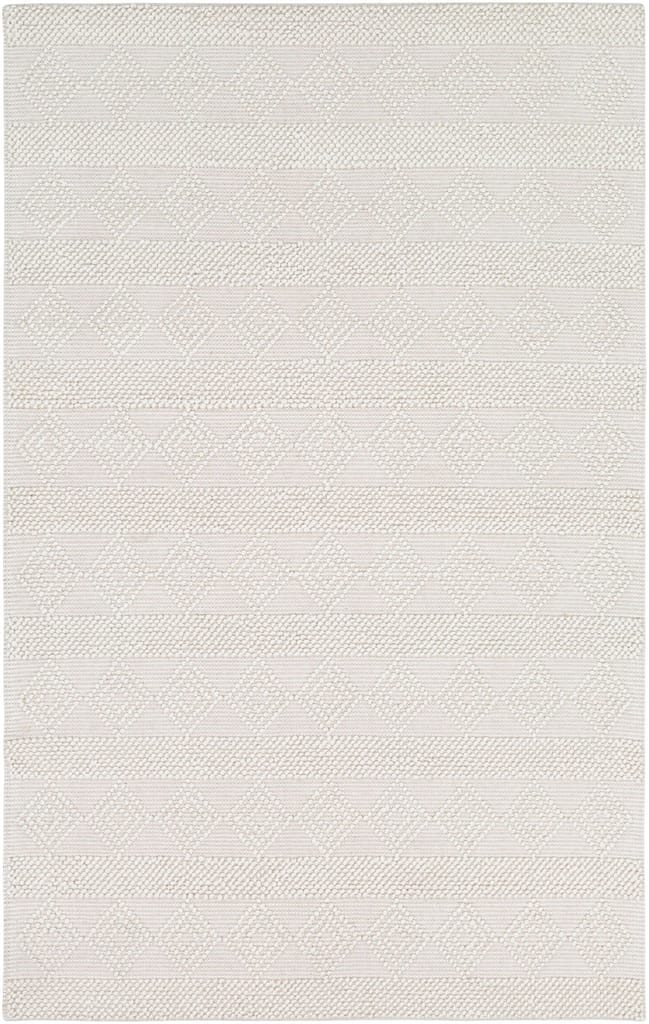 Hand Woven Hygge White Wool Rug view 2