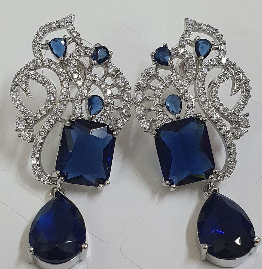 American Diamond Partweay Designer Earrings view 2