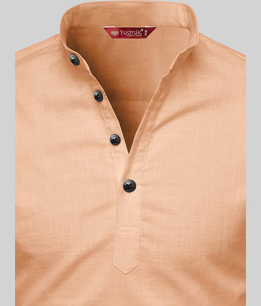 Yugnik Lime Green Cotton Men's Shirt Style Kurta ( Pack of 2 ) view 2
