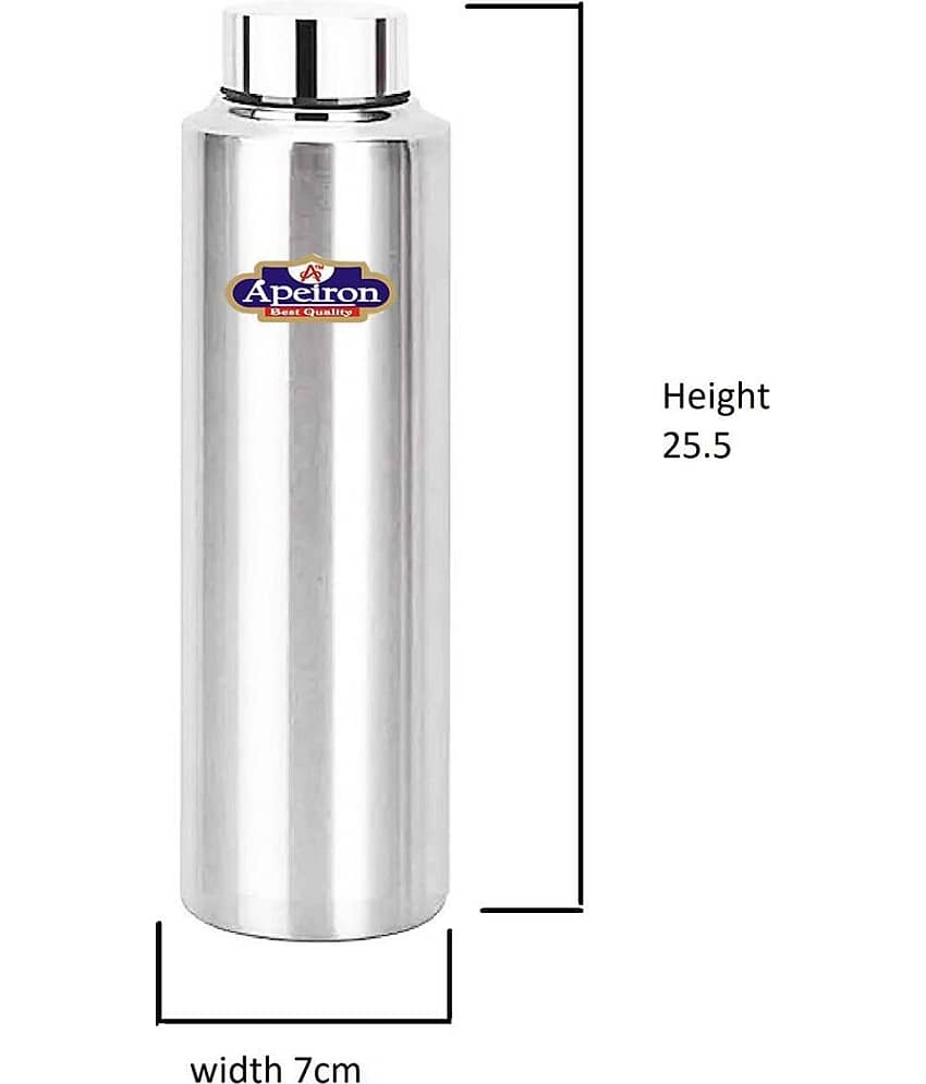 APEIRON Matt Fridge Bottle pk 3 Silver 1000 mL Stainless Steel Fridge Bottle set of 3 view 2