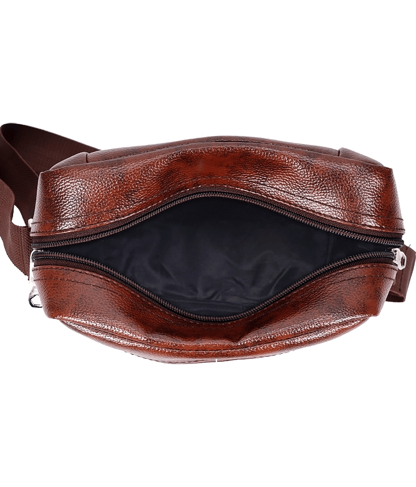 Raylan Brown Solid Messenger Bag view 2