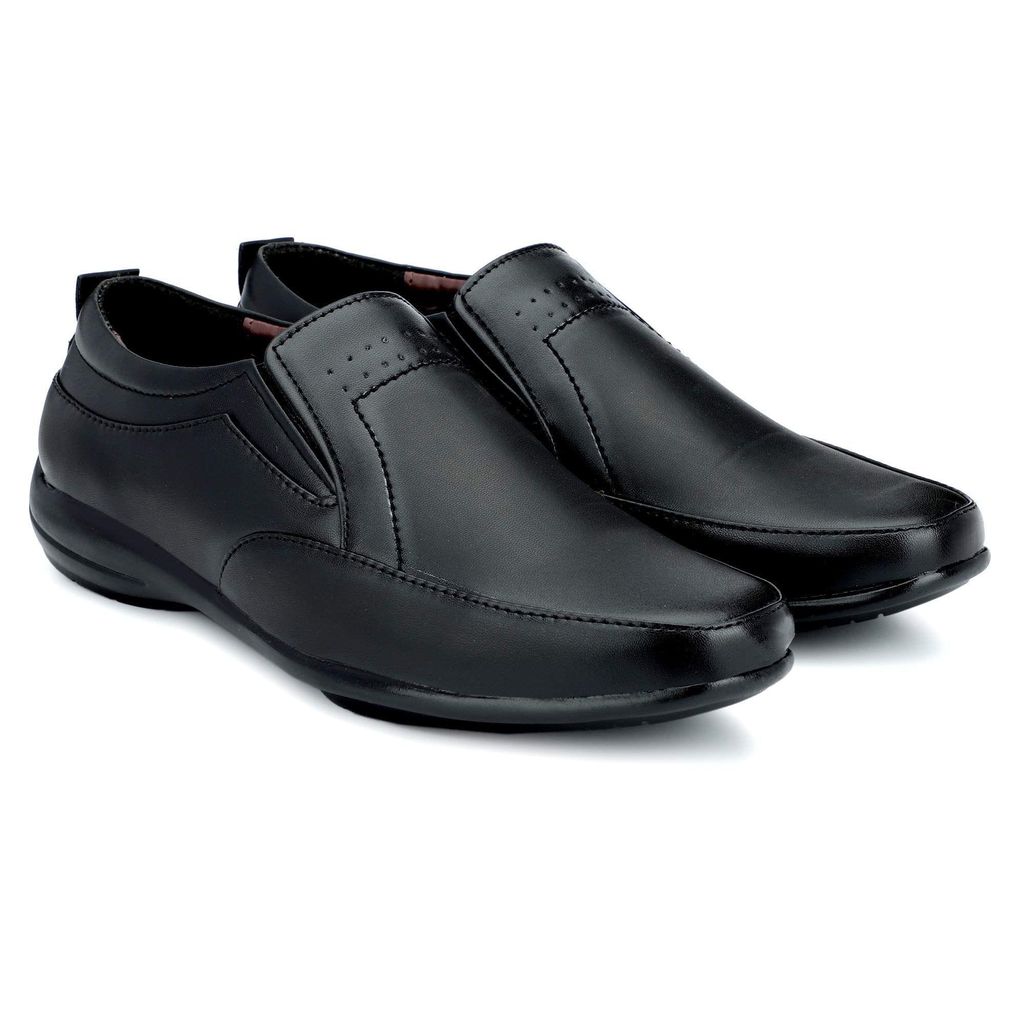 Stylelure Leather Black Formal Shoes for Men view 2