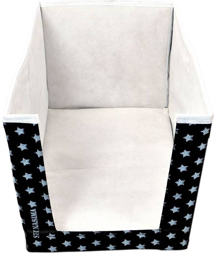 SH. NASIMA star Printed 09 Piece Non Woven Shirt Stacker Wardrobe Organizer Set of (09) black view 2