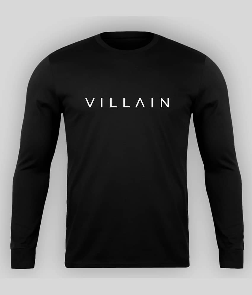 VILLAIN Pack of 1 Cotton Regular Fit Men's T-Shirt ( Black ) view 2