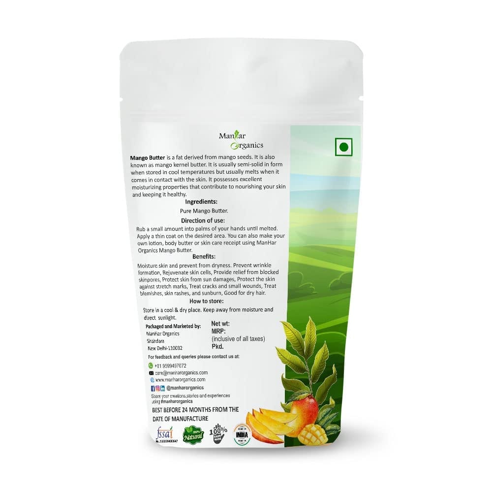 ManHar Organic Mango Butter 100gm - Raw, Unrefined & African for Moisturization of Body and Skin (Mango Butter, 100gm) view 2