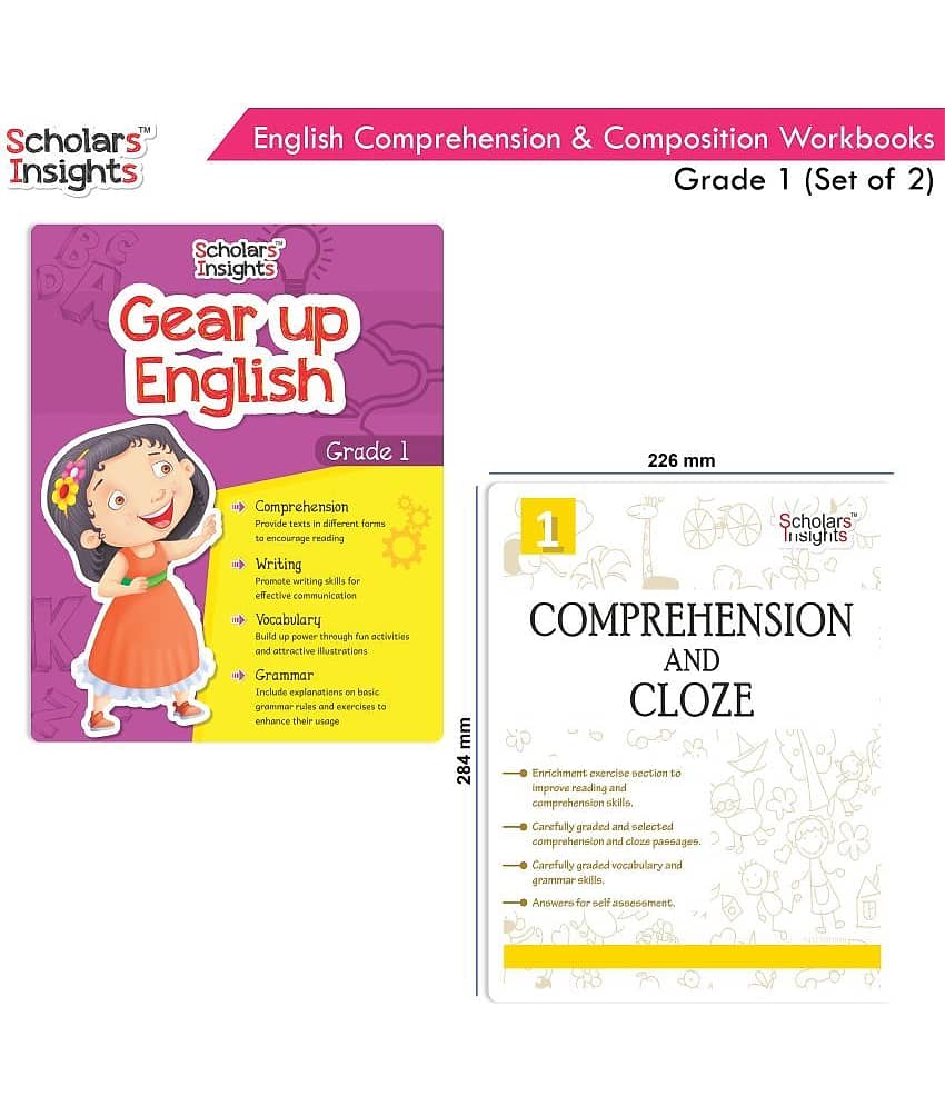 Scholars Insights Combo Set of Comprehension & Composition English Grammar Workbooks Grade 1| Set of 2 view 2