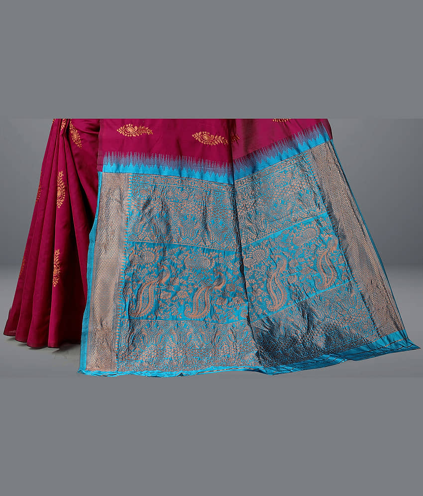Om Shantam Sarees Art Silk Embellished Saree With Unstitched Blouse Piece ( Green ) view 2
