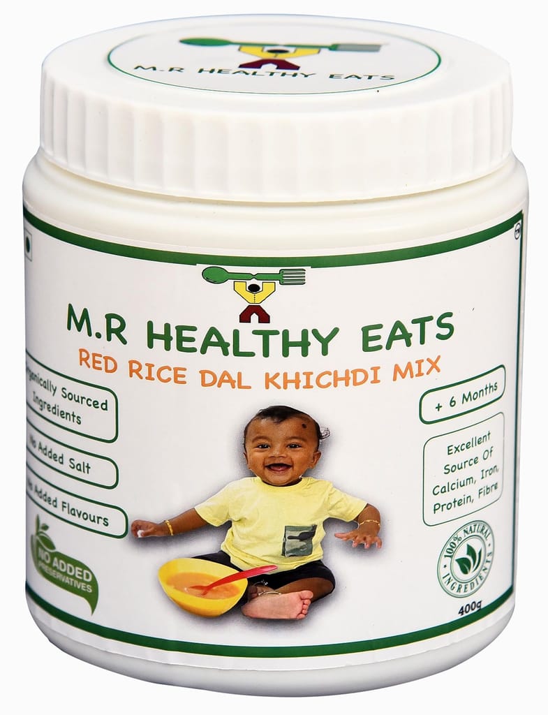 M.R Healthy Eats- Red Rice, Dal Khichdi Mix For Kids In Food-Grade Container 400 GMS (+6 Months)