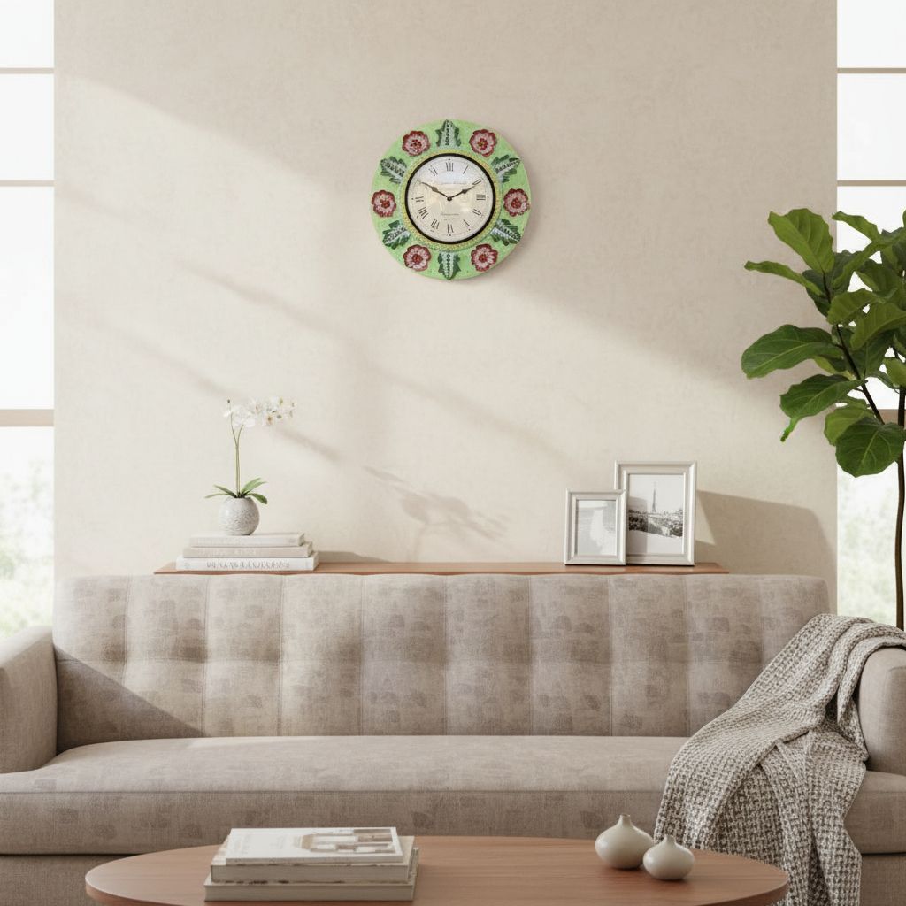 Hand Carved Wooden Wall Clock-Bettery-Clock view 2