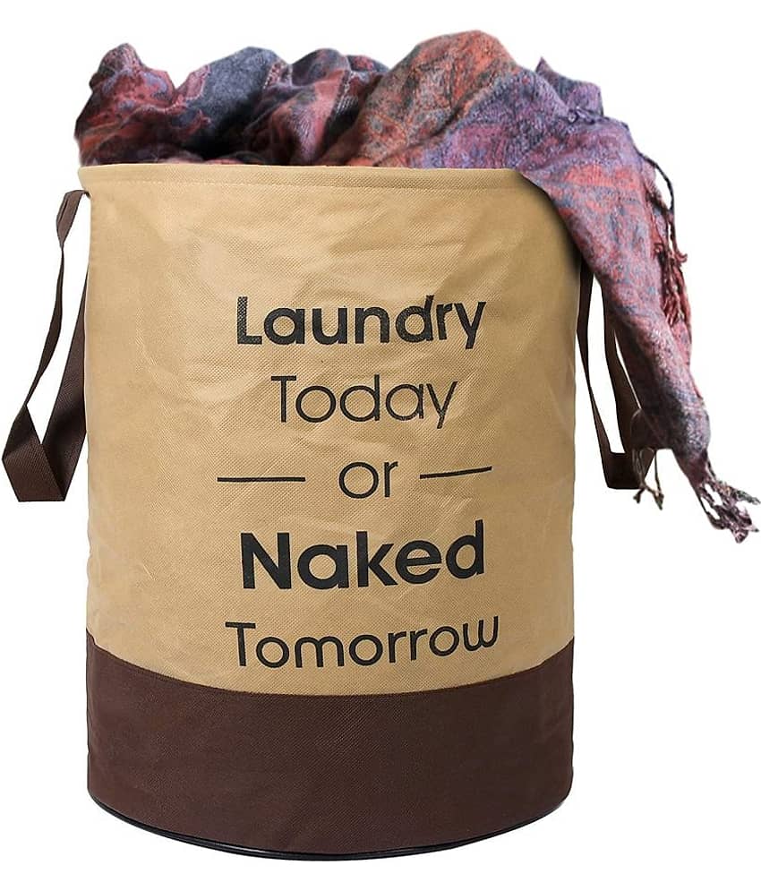 SH. NASIMA Laundry bag Toy Storage, Laundry Basket Organizer 45 L Nylon - Beige view 2