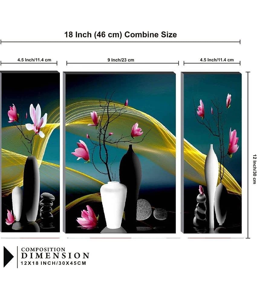 SNDArt - Flower Pots Wall Painting For Living Room Gift Items 12 x18 inch view 2