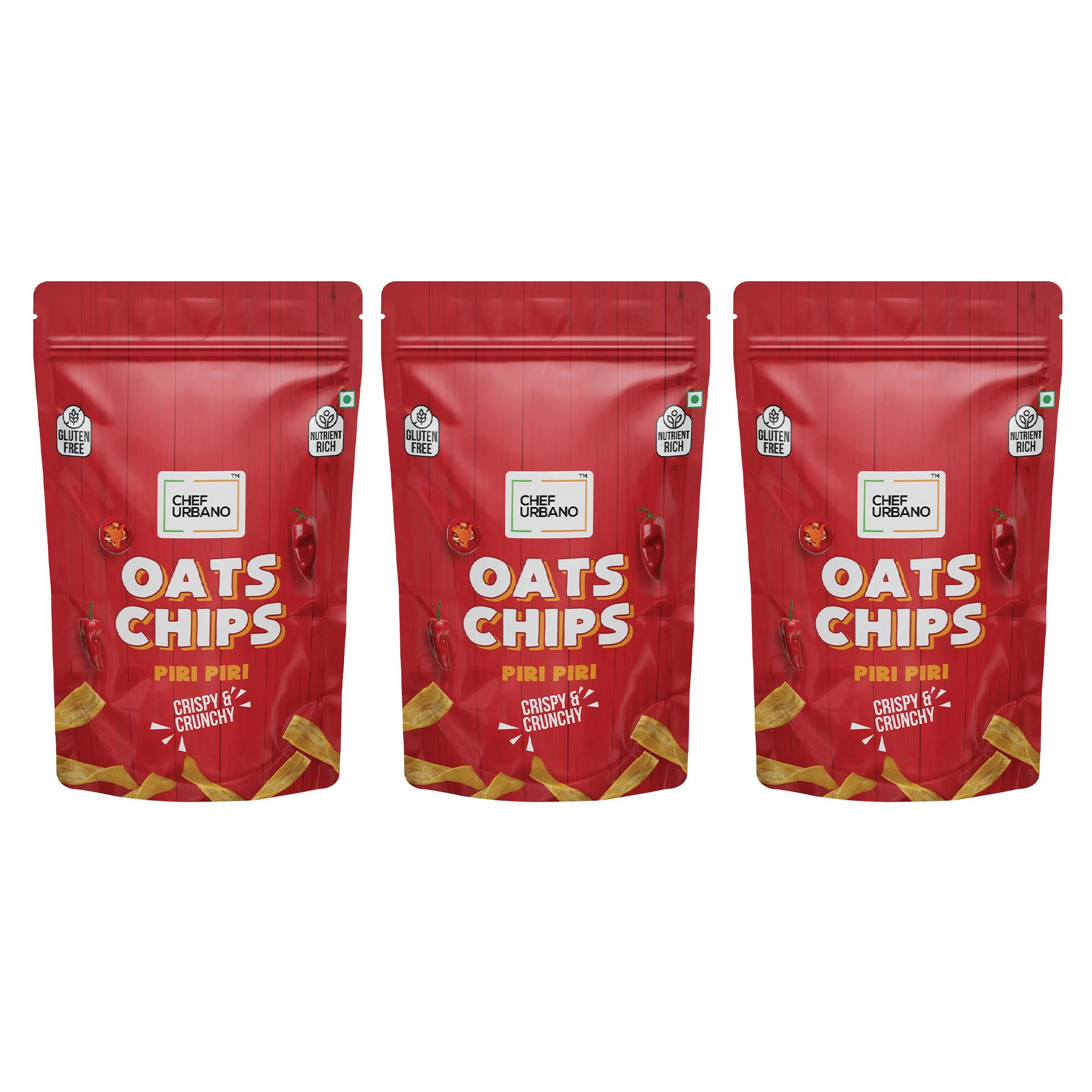 Chef Urbano Combo Chips Oats Piri Piri Pouch 85 Gms Pack Of 3 view 2