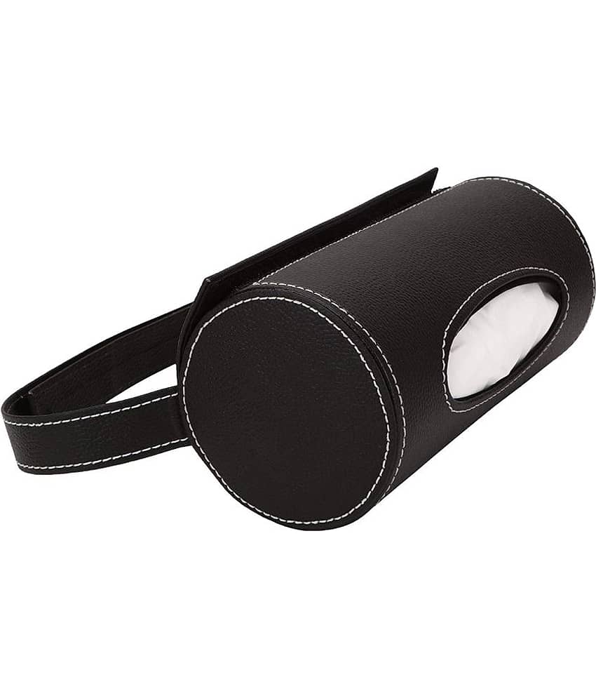 Car Tissue Dispenser Leather Black view 2