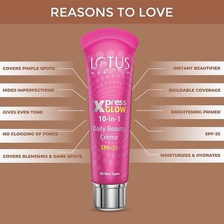 Lotus Make-Up Xpressglow Daily Beauty Creme Bright Angel 30G Foundation (Pink, 30 G) view 2