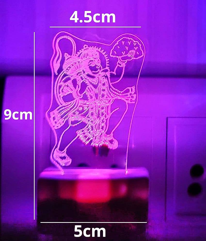 DIONA Night Lamp Hanuman Parvat Maruti Bajarangbali LED God Bedroom, Mandir view 2