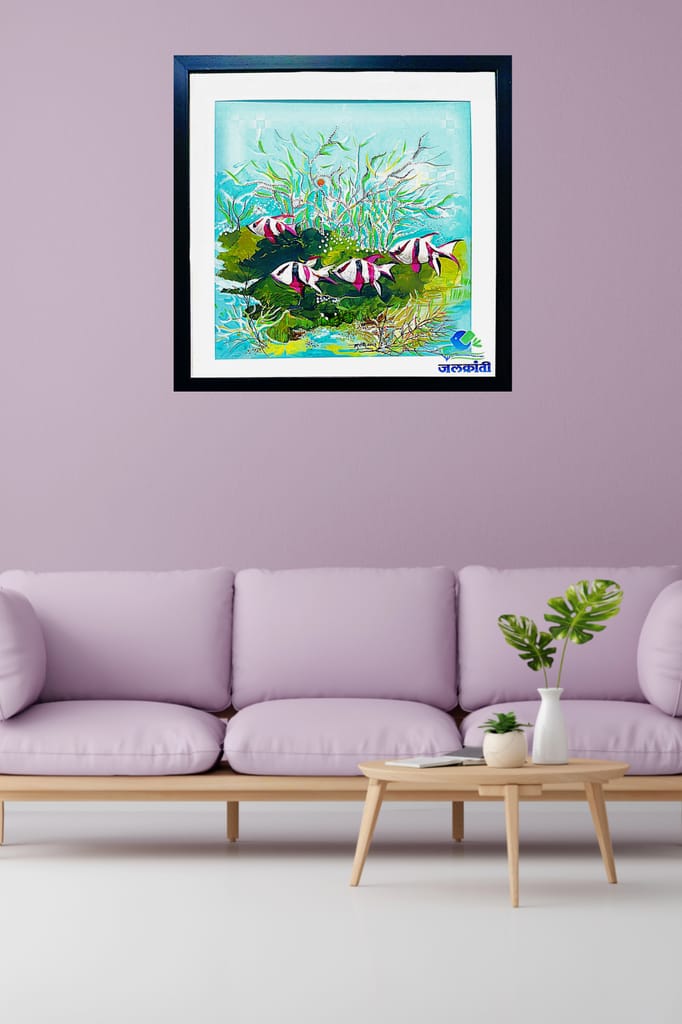 Handmade fish shell painting 325 view 2