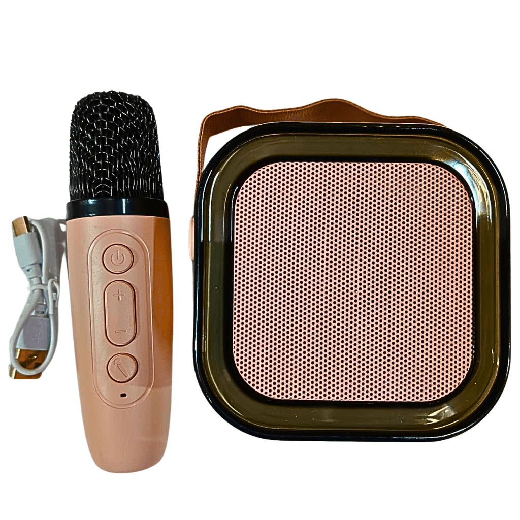 Colorful Karaoke Sound System with Dual Wireless Microphones | Bluetooth Speaker with RGB Lights | High-Quality Portable Karaoke Machine | 6W Power | Rechargeable Battery | Compact & Stylish Design | Best for Parties & Events view 2