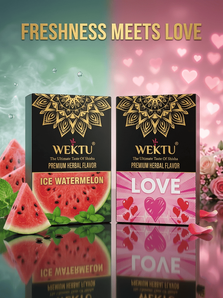 WEKTU Ultimate Tobacco-Free Shisha Experience Hub - Pure Herbal Multi-Flavor Hookah Materials Combo with Long-Lasting Coconut Charcoal & Heat-Shield Foil Pack view 2