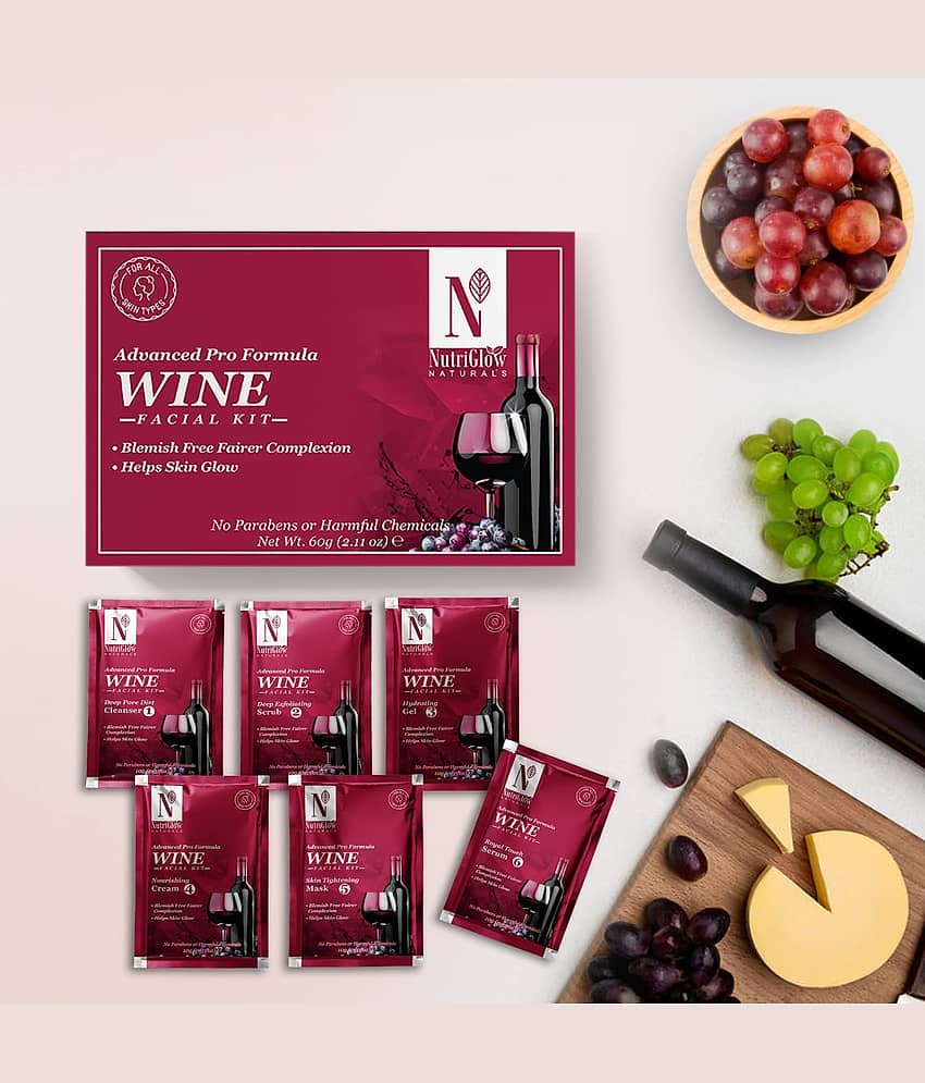 NutriGlow NATURAL'S Advanced Pro Formula Wine Facial Kit (60gm) and Aloe Vera Gel (100ml) for Skin Moisturization & Remove Blackheads, Pack of 2 view 2