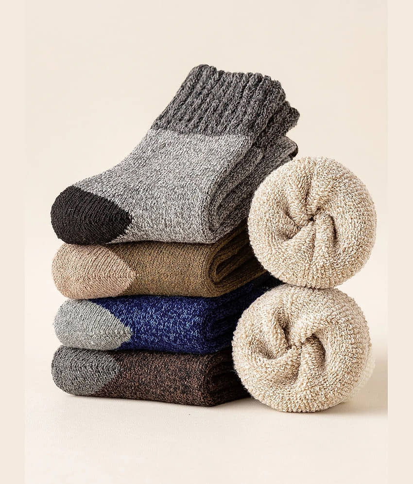 Brucella Blended Men's Colorblock Multicolor Mid Length Socks ( Pack of 5 ) view 2