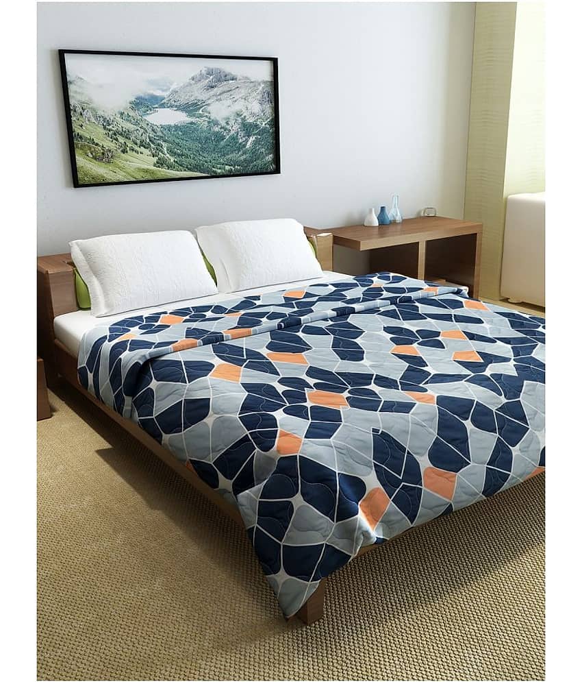 DIVINE CASA Double Polyester Blue Geometrical Comforter view 2