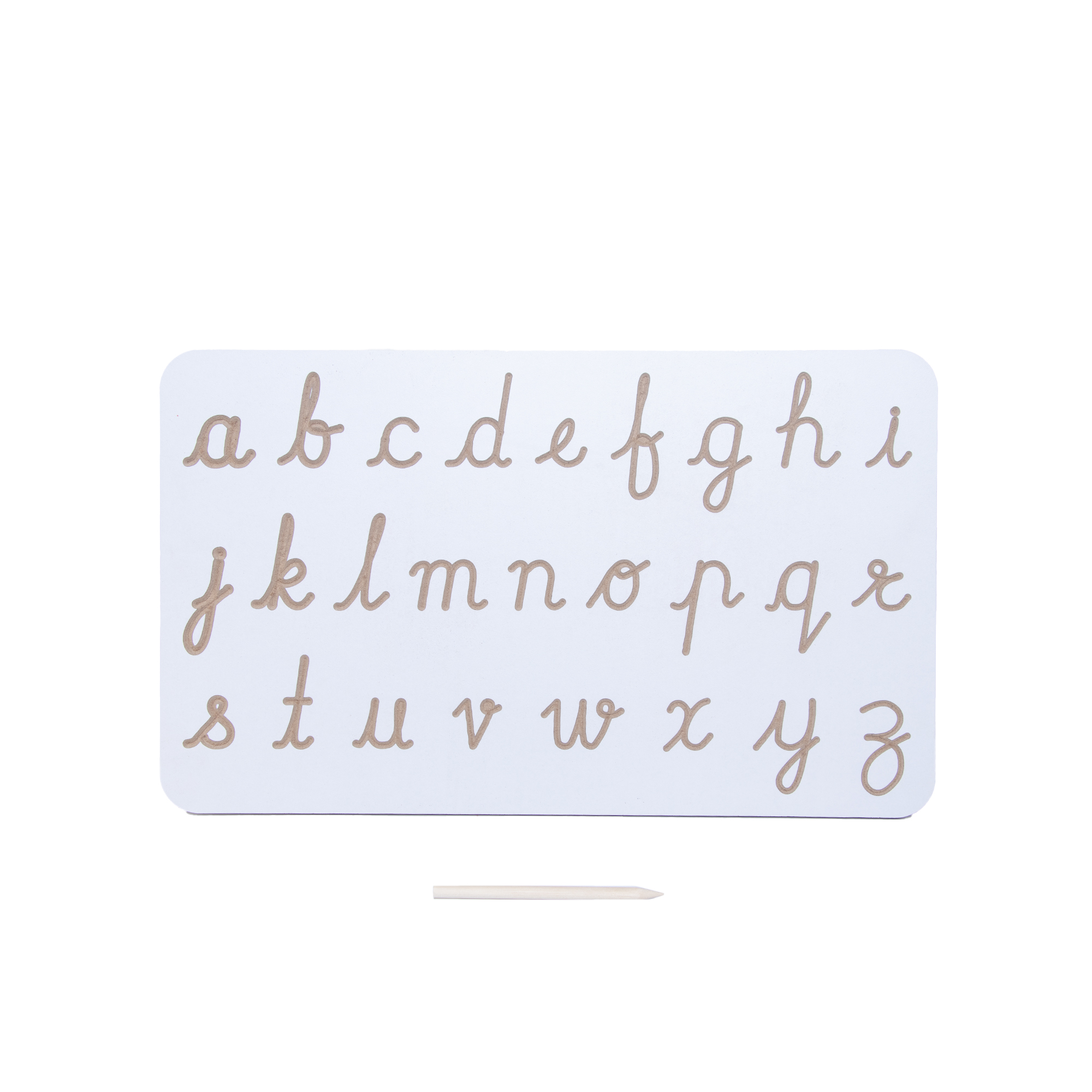 Wooden White Tracing Board Stencil (Small Cursive Alphabets) view 2